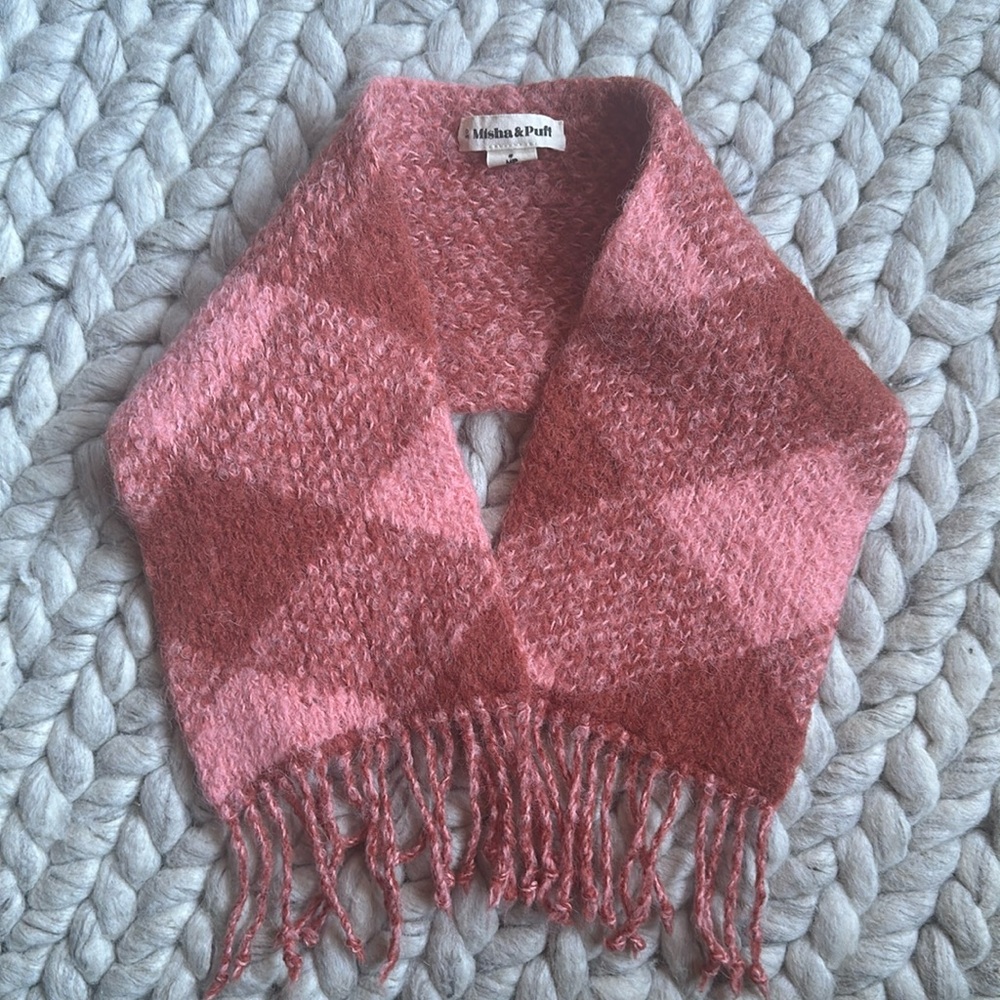 Misha & Puff Plaid Boucle Scarf